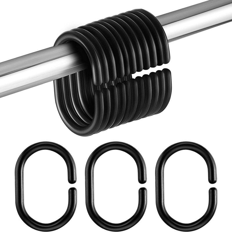 WUBAYI Lot de 50 anneaux et crochets en laiton pour rideaux et tringles WUBAYI Lot de 50 anneaux et crochets en laiton pour rideaux et tringles