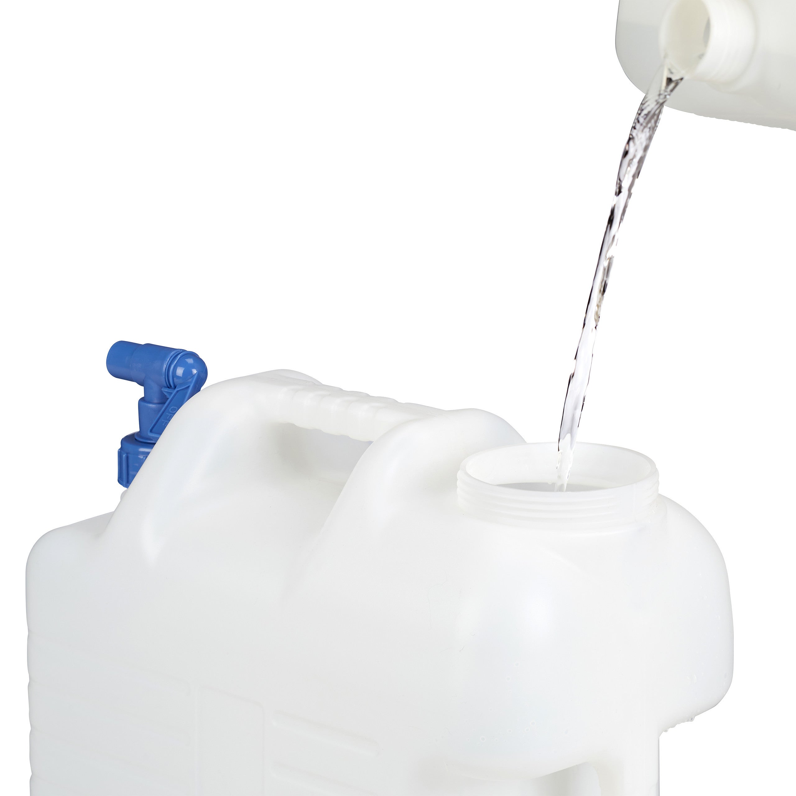 Jerrycan jerricane bidon d’eau réservoir 15 L robinet bouchon sans BPA camping voiture festival, blanc, Relaxdays - 6