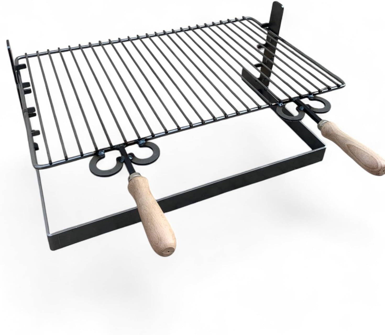 Griglia Per Pesce Barbecook: Cuoci Il Pesce Intero Alla Griglia Senza Fatica! Accessorio In Acciaio Inox Con Manico In Legno, 66x14,5 Cm