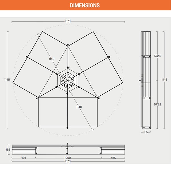 Tapis pour support à ballast pour point d'ancrage - 3 pièces - BLOCKMAT/3 - 2