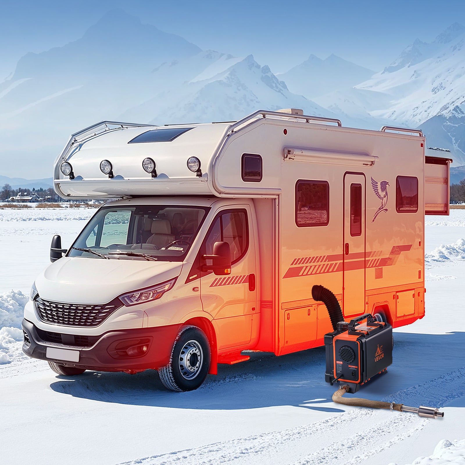 Chauffage Diesel VEVOR 8 kW DC 12 V/24 V, Tout-en-Un Portable, avec Télécommande et Écran LCD, Réservoir de Carburant 4,5 L, pour Camion Camping-car - 8