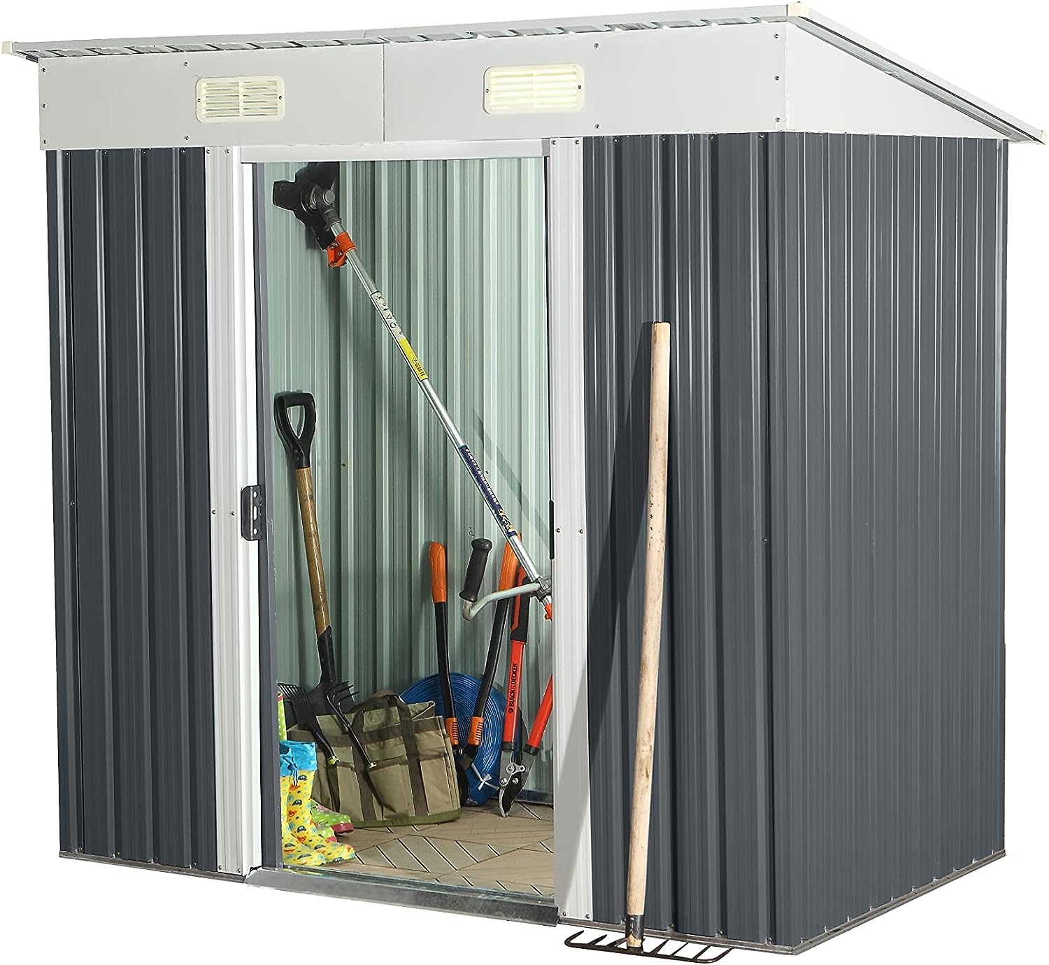 Garden Friend Casetta in acciaio Medium Store Antracite H. 180 P. 121 L. 195 cm - 5