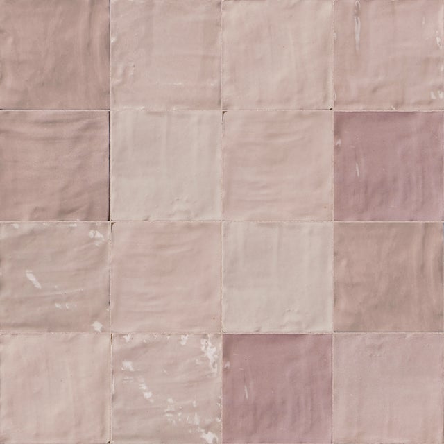 Carrelage effet Zellige Rose 10x10x0,85 cm Brillant Orisel - Mur intérieur (vendu par carton de 0,6 m²) - RO'MA CARRELAGE