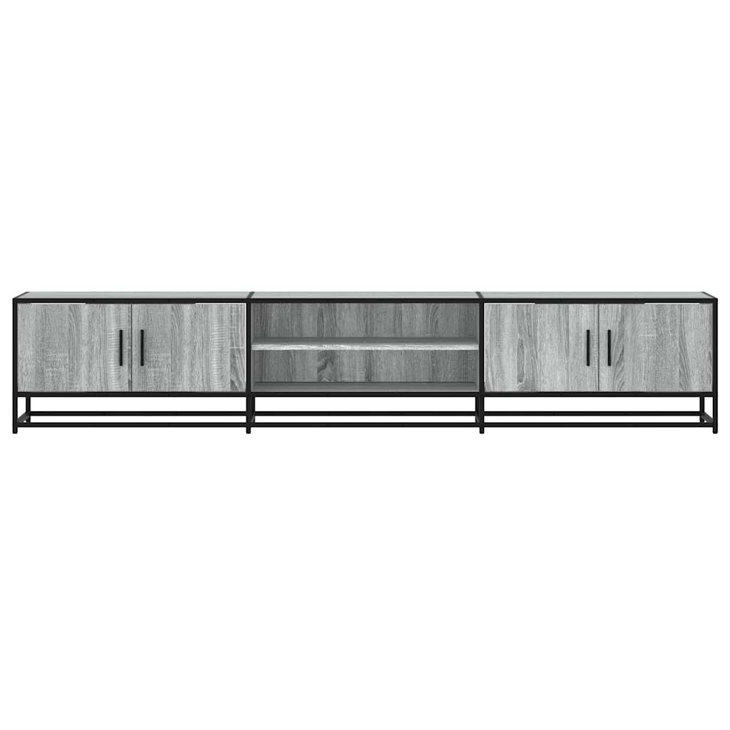 Meuble TV sonoma gris 210x35x41 cm bois d'ingénierie - 4