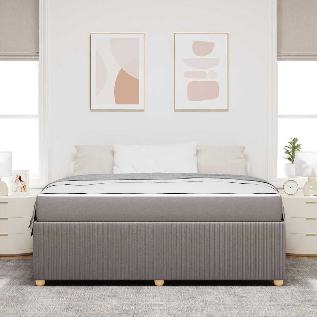 Cadre de lit en tissu taupe pour la chambre, 180 × 200 cm - 3