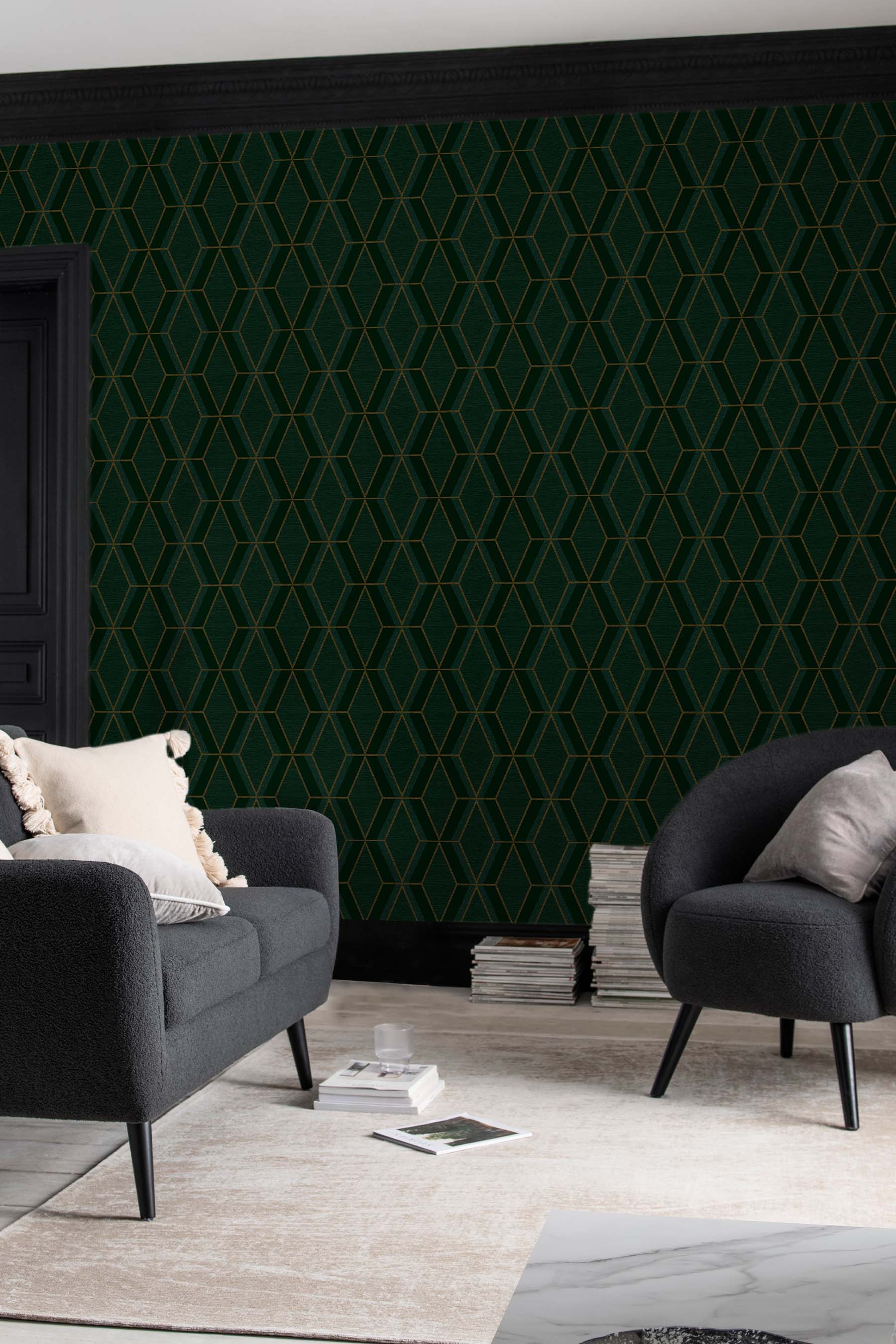 Papel pintado Next Opical triangular 1005 x 52cm Verde | Leroy Merlin