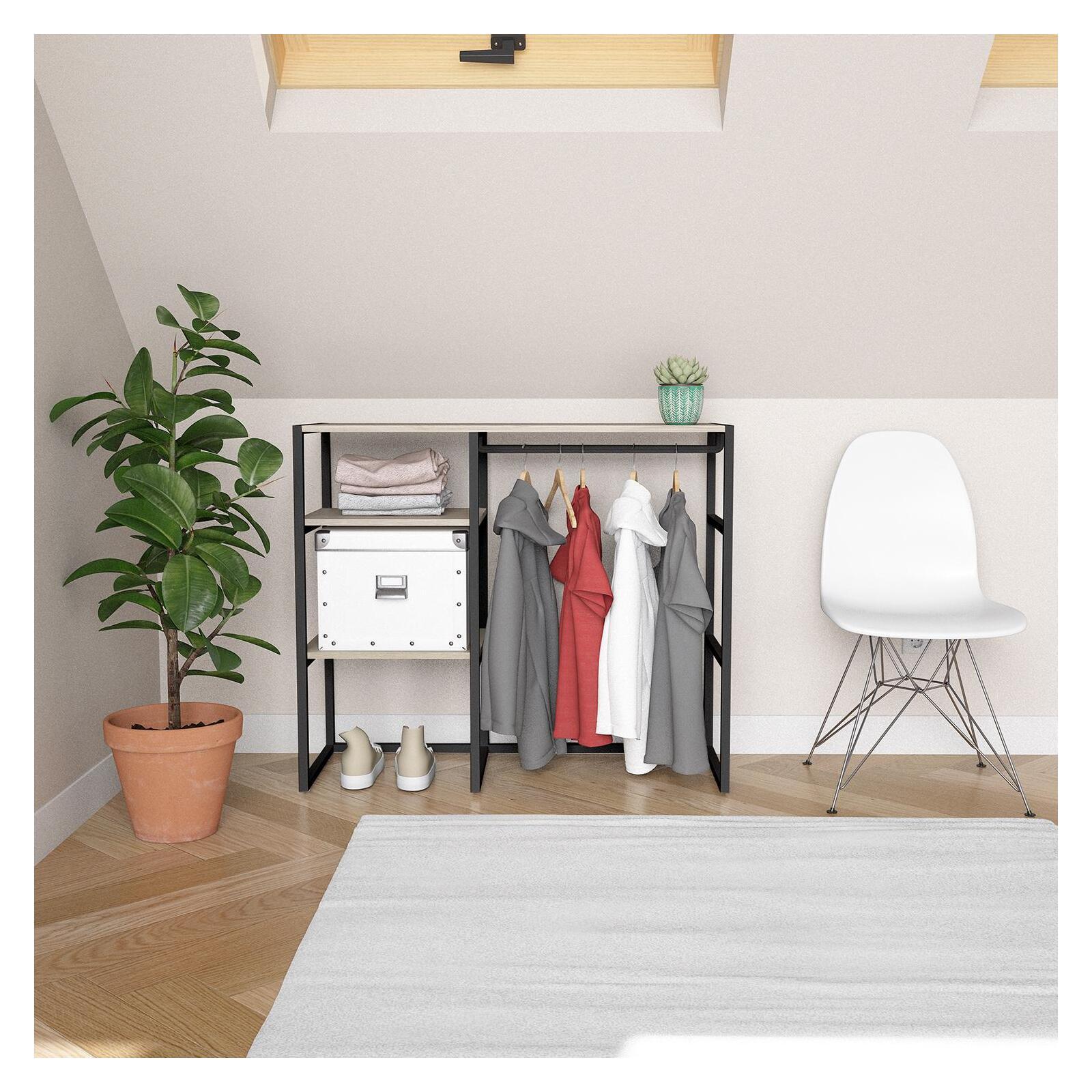 Portant Vêtements Double Barre Sur Roulettes – Organisateur Mobile Ultra Résistant En Acier Pour Chambre, Entrée Ou Dressing Gain De Place