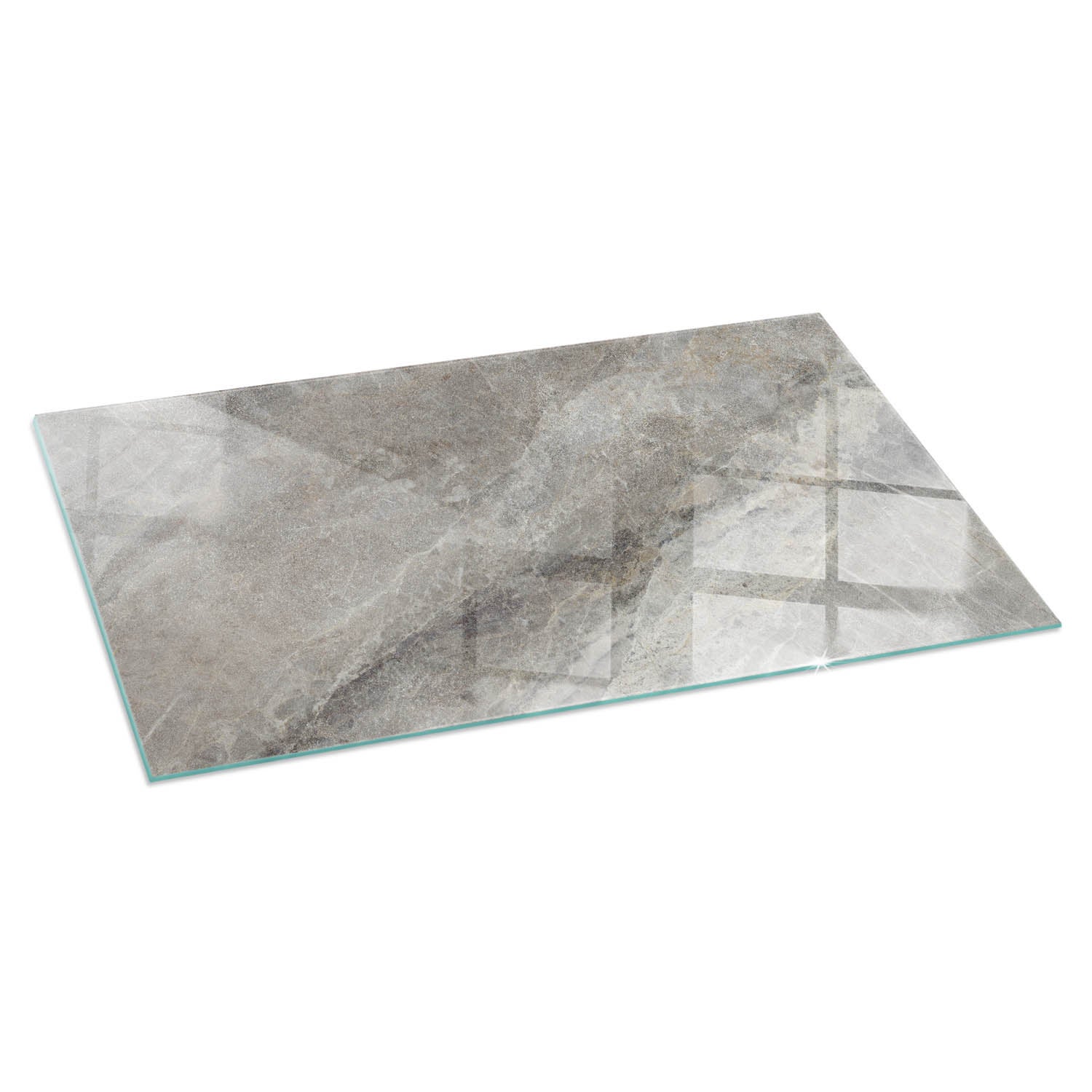 Prostokątna płyta szklana ochronna pod piecyk, kominek - 100x50 cm - Naturalny wzór kamienia - TULUP