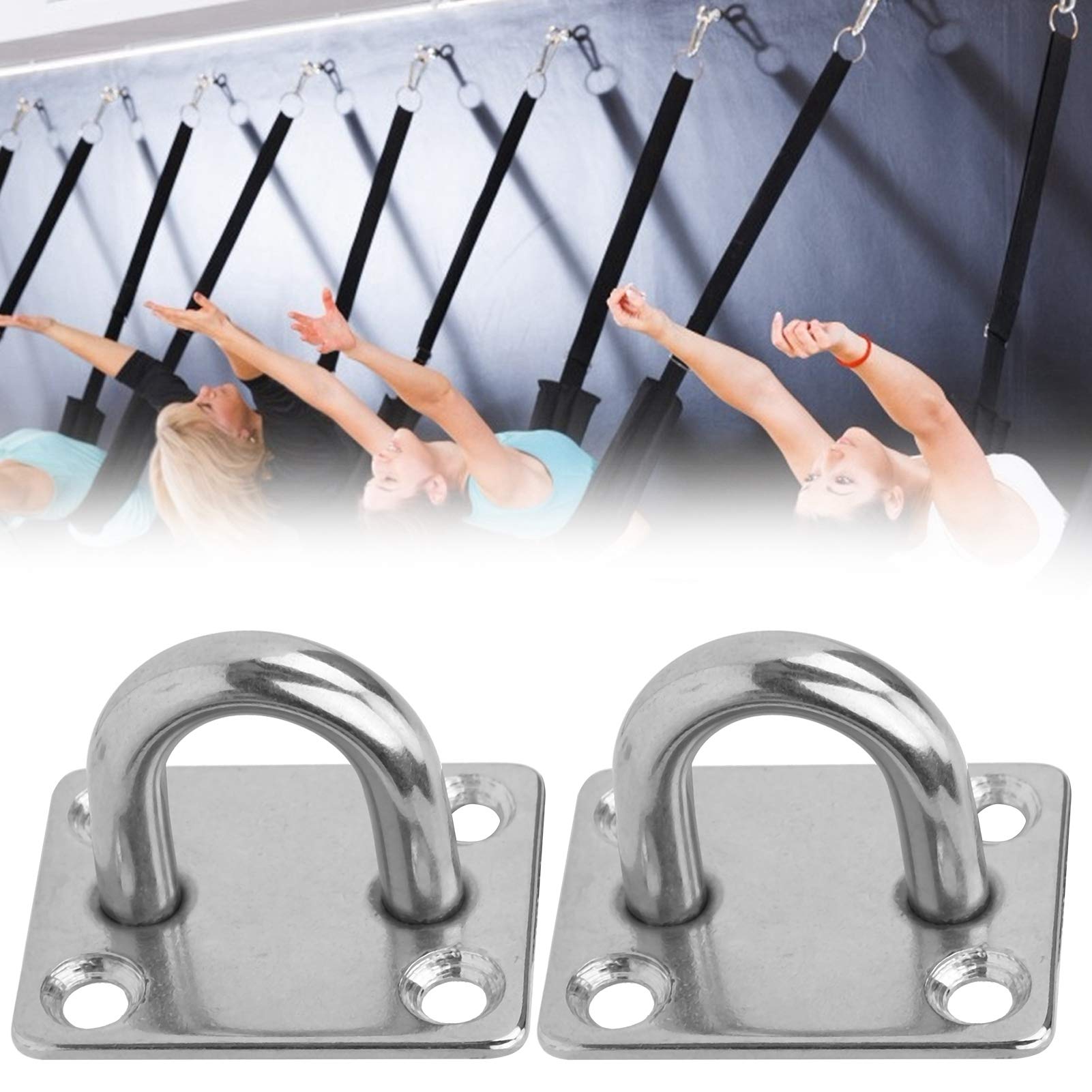 Gancio Da Soffitto Piastra Con Occhiello In Acciaio Inox 304, Gancio Da Parete, Resistente Per Appendere (viti Incluse - 3