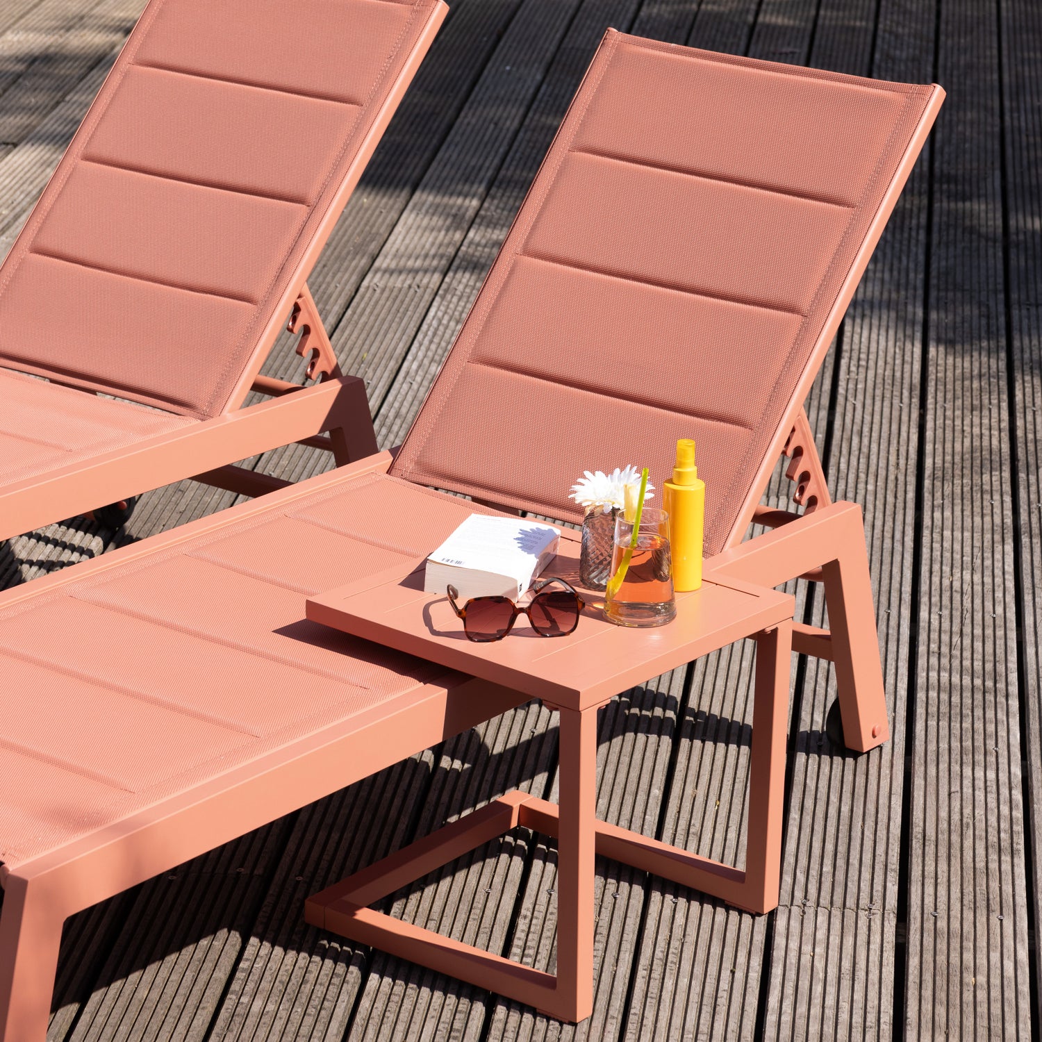 Table d'appoint terracotta aluminium BARBADOS - 3