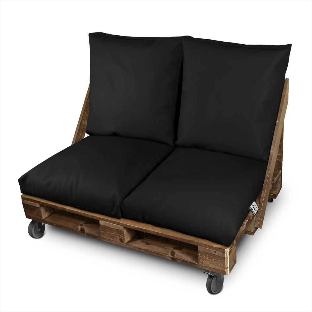 Cojín multiusos suelo o respaldo o asiento para palets exterior negro happers 60x60 (1 unidad)