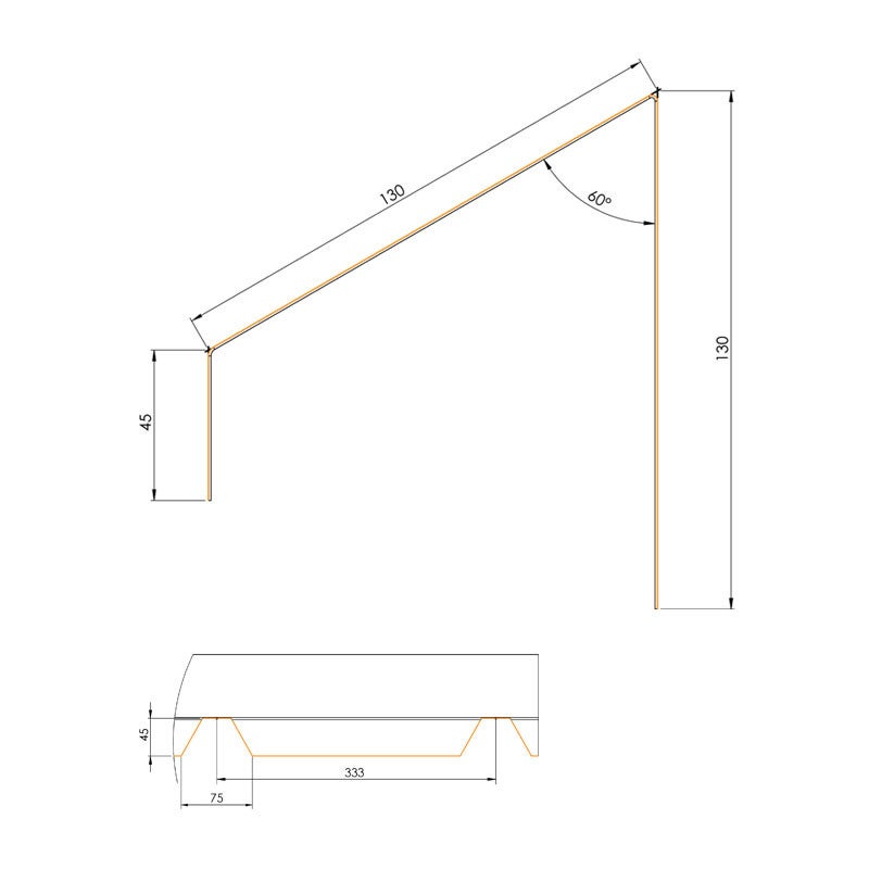 Faîtière Simple Crantée 2100 mm AXEL | Rouge Tuile | RAL 8012 - 3