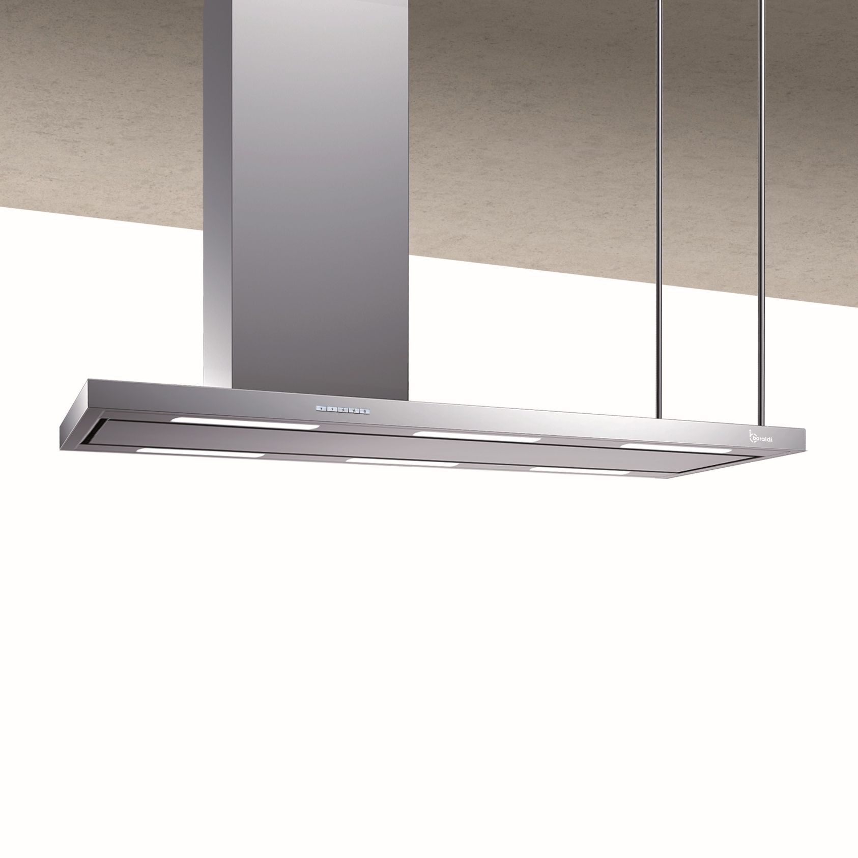 Baraldi – Hotte îlot Elea 146x60 cm. - Inox – cheminée gauche – 800 m3 ...
