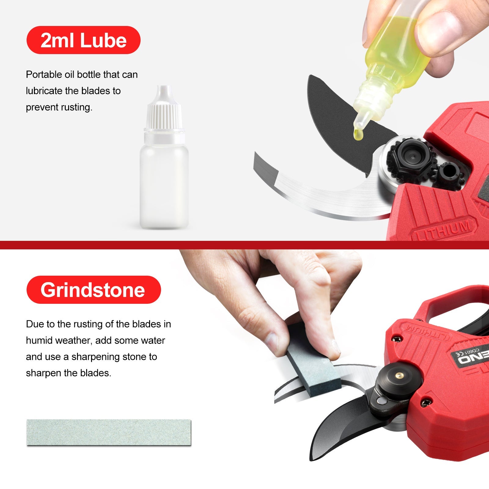 TEENO Elagueuse électrique rechargeable sans balais, 2 batteries 2000mAh, lames de rechange X 2 - 4