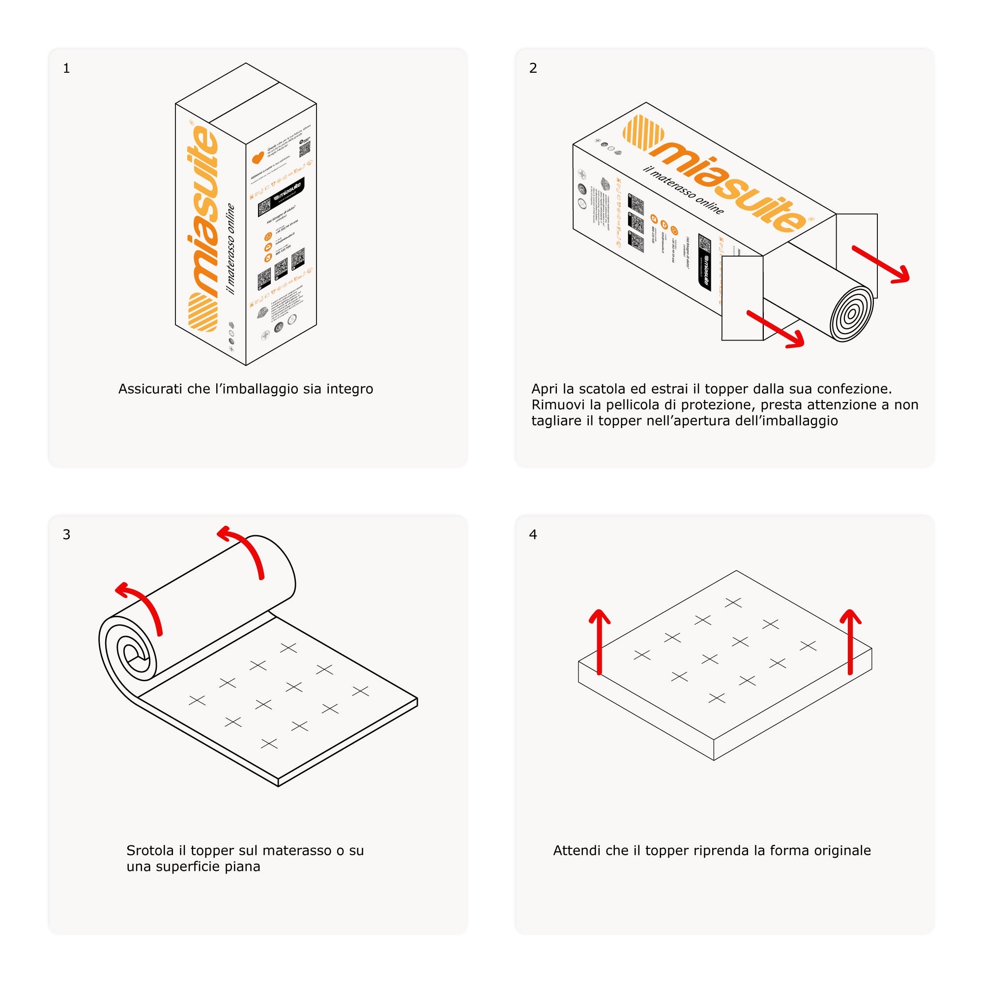 Topper Memory Foam 85x190 - épaisseur 5 cm, revêtement à l’Aloe Vera, déhoussable | Correttore H5 - 6