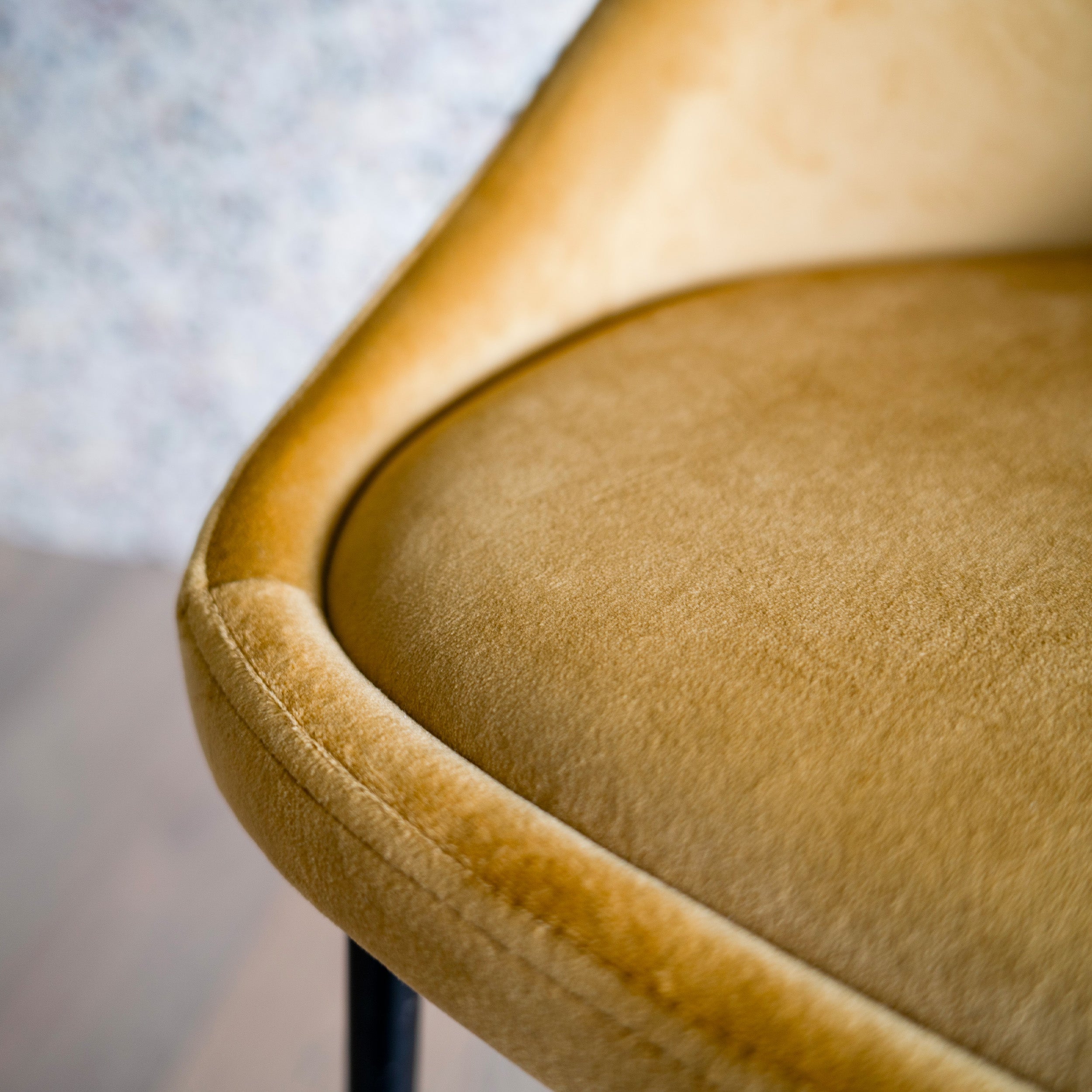 Lot de 2 chaises pour îlot central 65 cm en velours jaune - Misty - 6