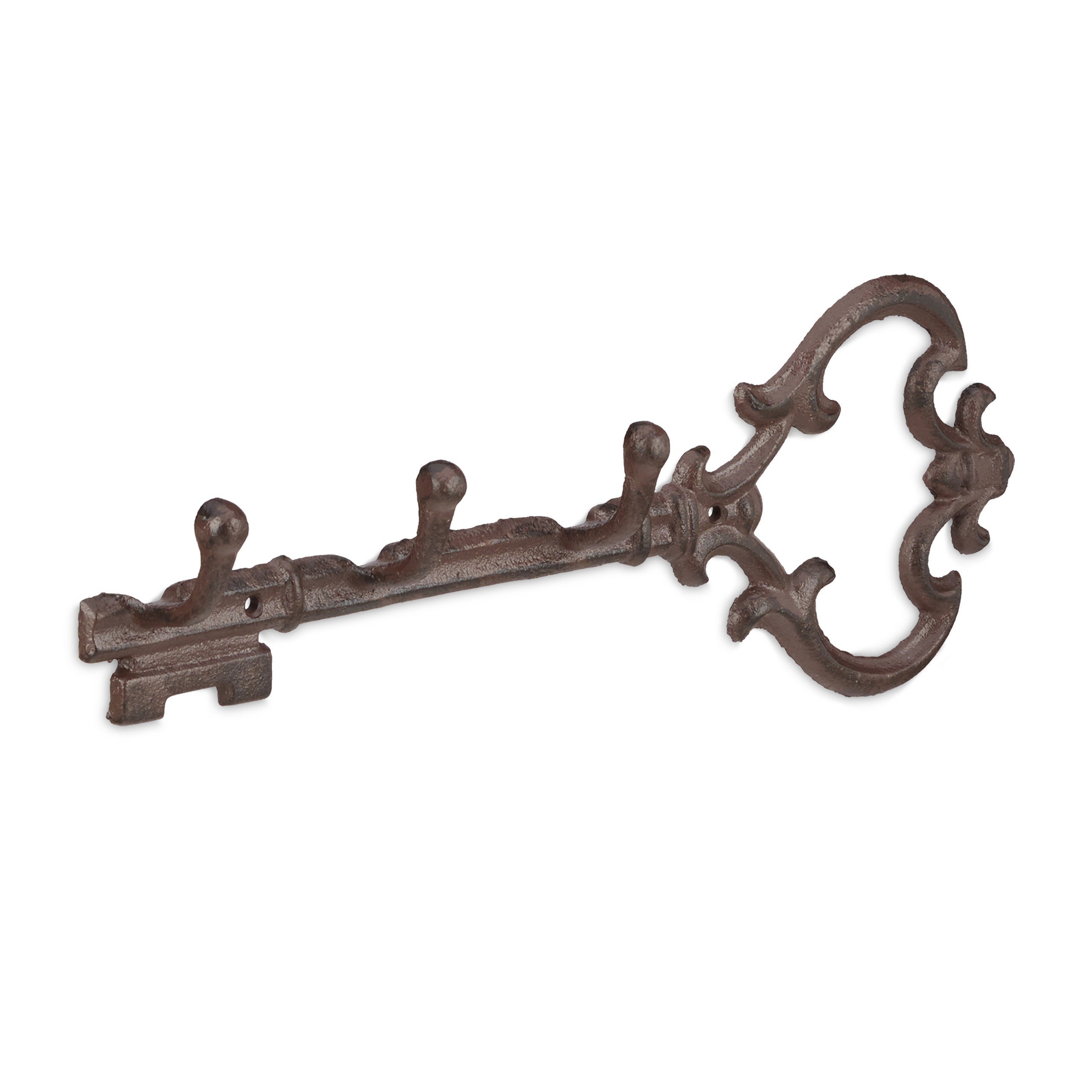 5x suporte para chaves, 3 ganchos, chave decorativa, retro, ferro fundido, 12,5x33x4,5 cm, castanho - 8