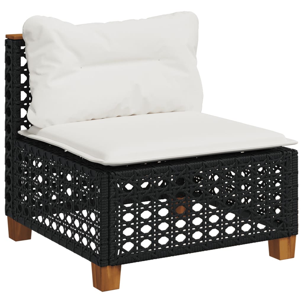 VidaXL Canapé de jardin sans accoudoirs coussins noir résine tressée, canapé d'extérieur, sièges de jardin, siège de jardin, 365905 - Jardin VidaXL Canapé de jardin sans accoudoirs coussins noir résine tressée, canapé d'extérieur, sièges de jardin, siège de jardin, 365905 - Jardin