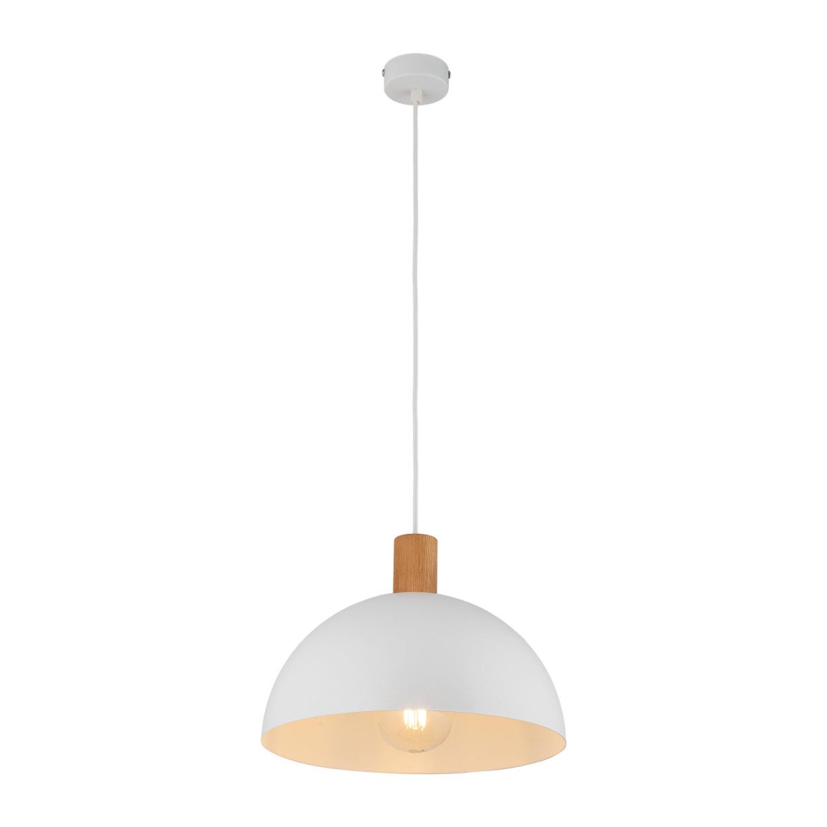 Lampa wisząca Oslo biała jasne drewno 1xE27x15W wym: 170 x 33,5 x 33,5 cm metal TK Lighting