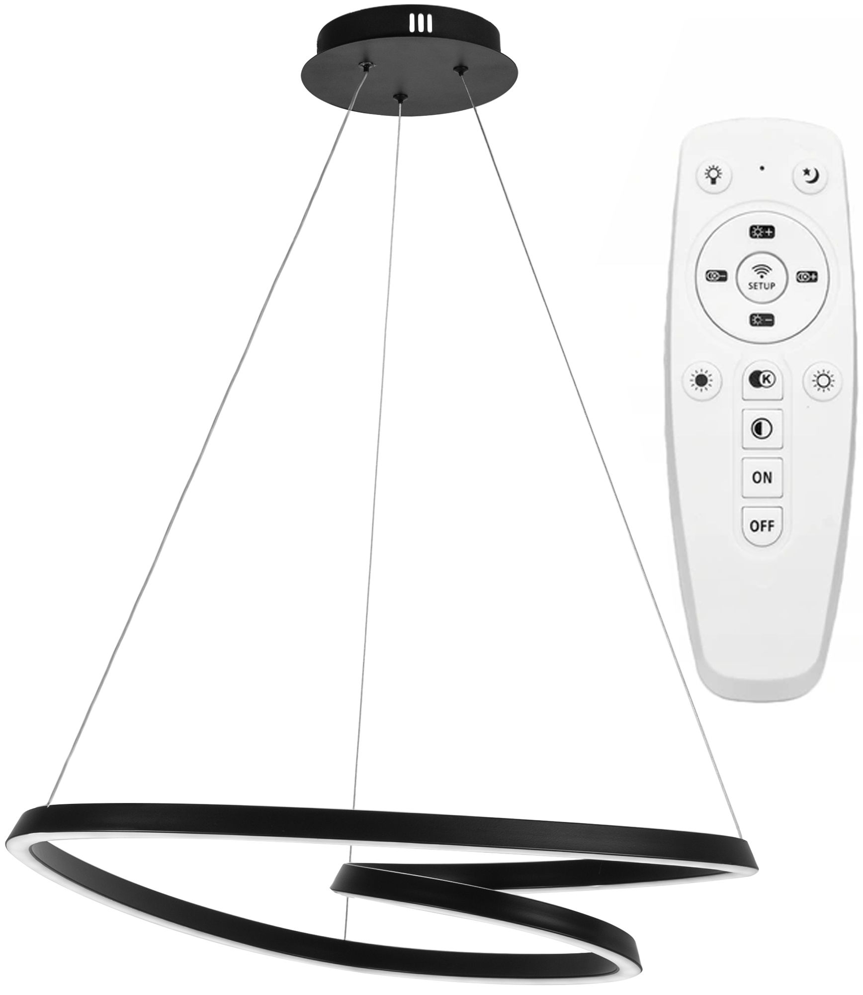Lampa Sufitowa Wisząca Led Toolight Led App796-Cp Loop Czarny