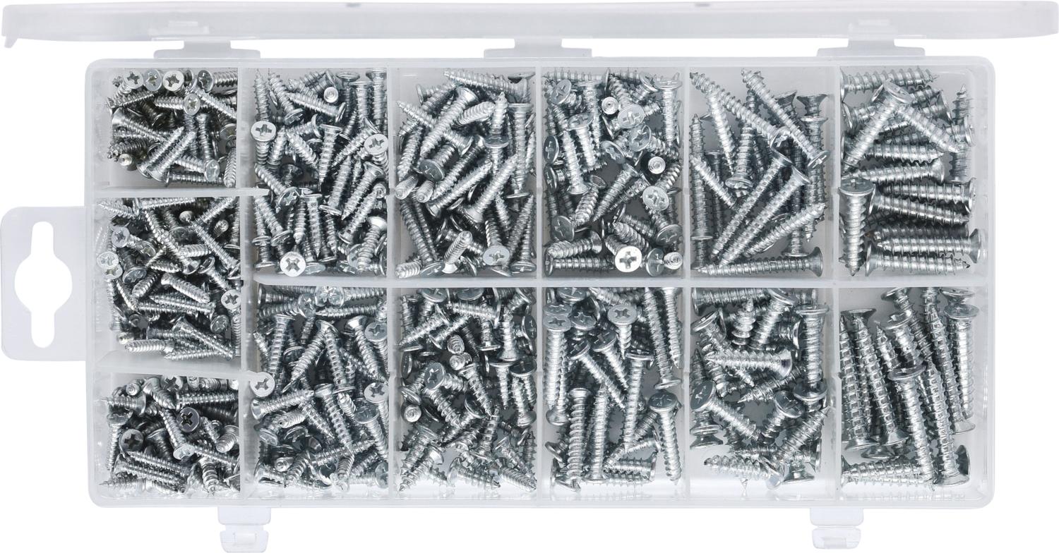 KSTOOLS - Assortiment de vis auto-taraudeuses bois, 550 pcs - 970.0430 - 5