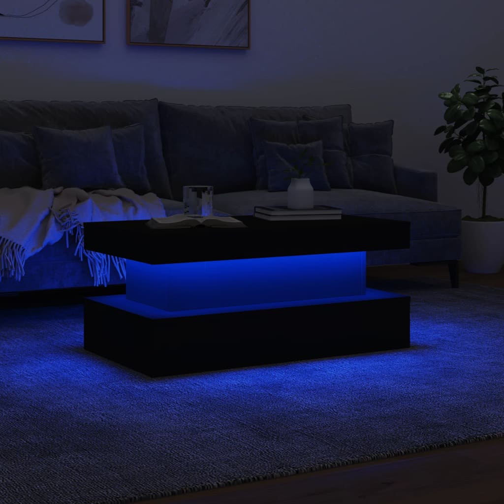 Maison Exclusive - Table basse avec lumières LED blanc 90x50x40 cm - 5