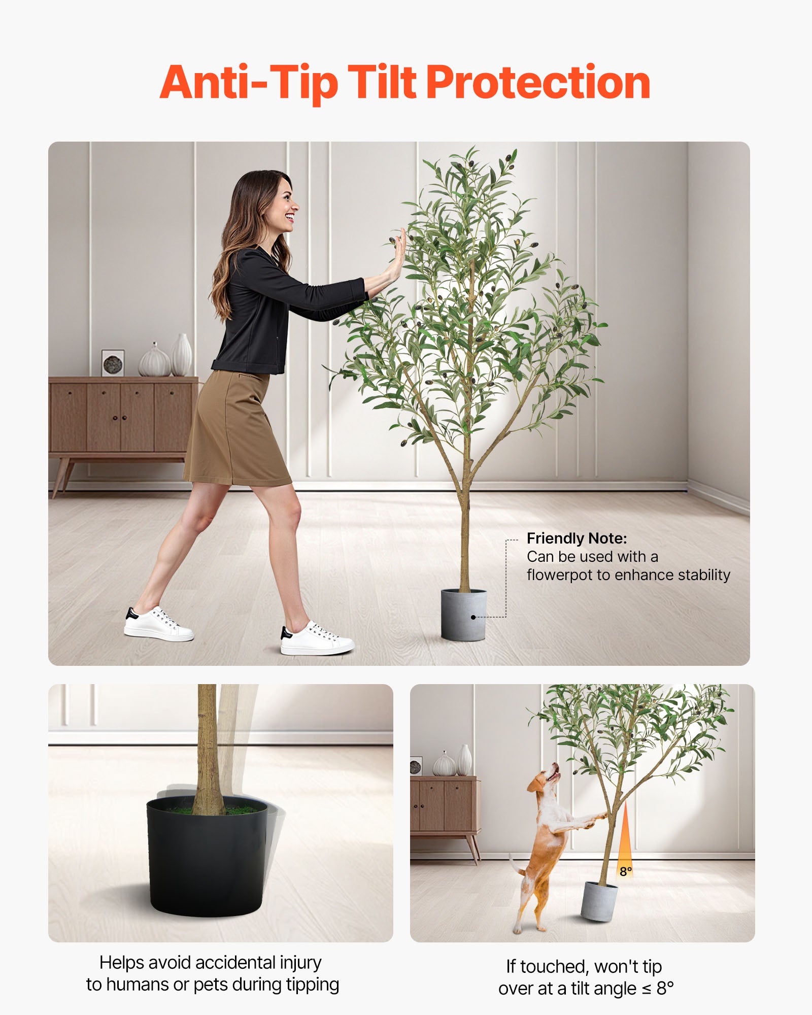 Arbre Artificiel,VEVOR 1,5 m,Plante Artificielle en PE Olivier Artificiel avec Pot Noir,pour Bureau,Chambre à Coucher,Décoration d'Intérieur - 5