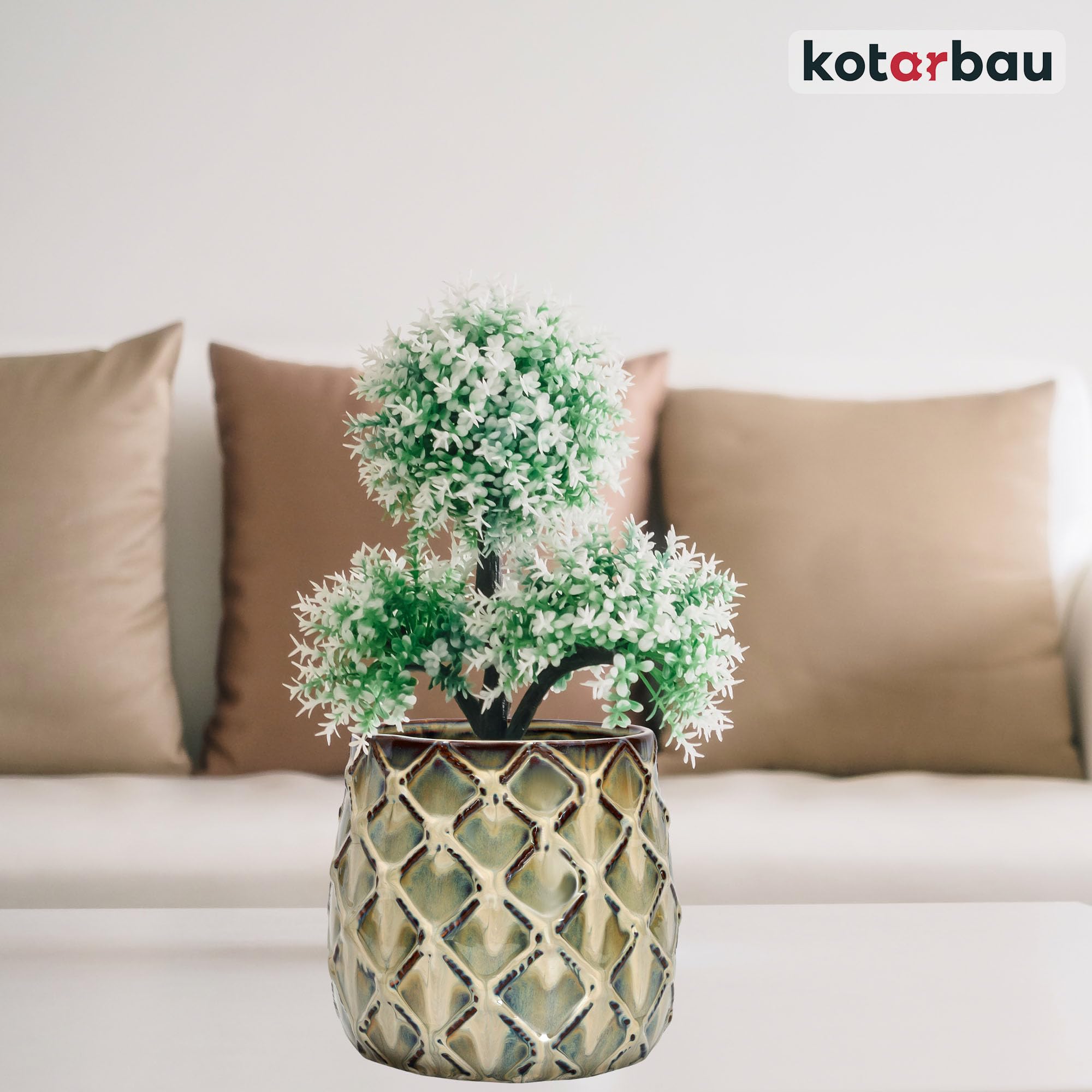 Doniczka ananas fi 125 donica osłonka ceramiczna ceramika ozdoba na kwiaty - KOTARBAU