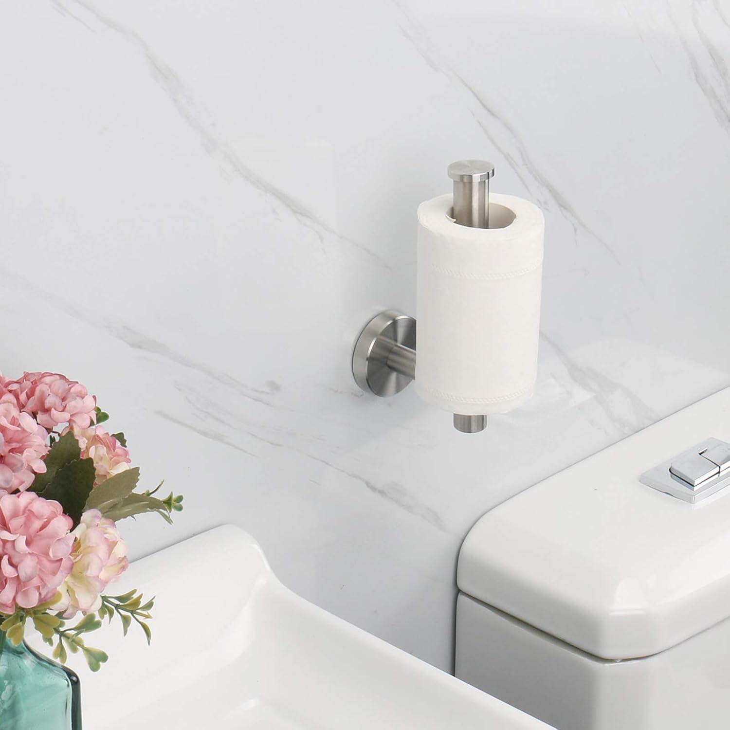 Porte-papier toilette pour salle de bain, acier inoxydable SUS304 de haute qualité, mural (paquet de 1, argent) - 3