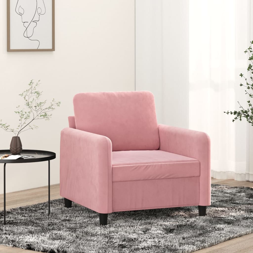 Sillón rosa 60 cm terciopelo | Leroy Merlin