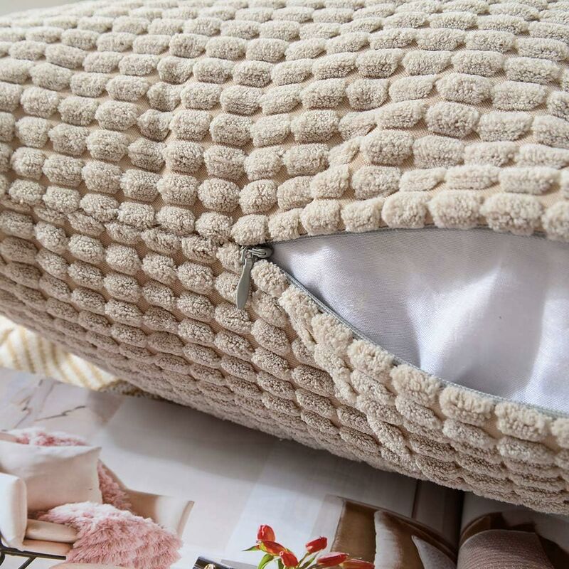 Coussin et housse de coussin Lot de 2 housses de coussin décoratives en velours côtelé doux - 2