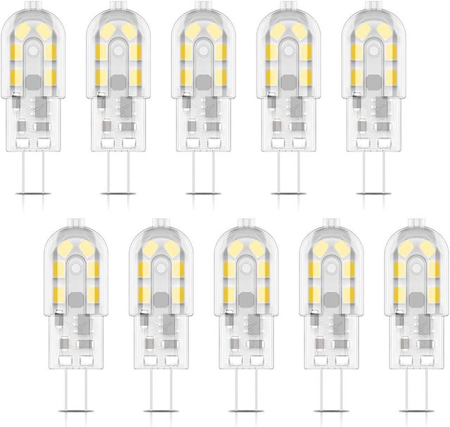 Żarówka 10x G4, 2W, 12 diod LED SMD 2835, ciepła biel, 3000K, energooszczędna, 200LM, reflektor AC/DC 12V