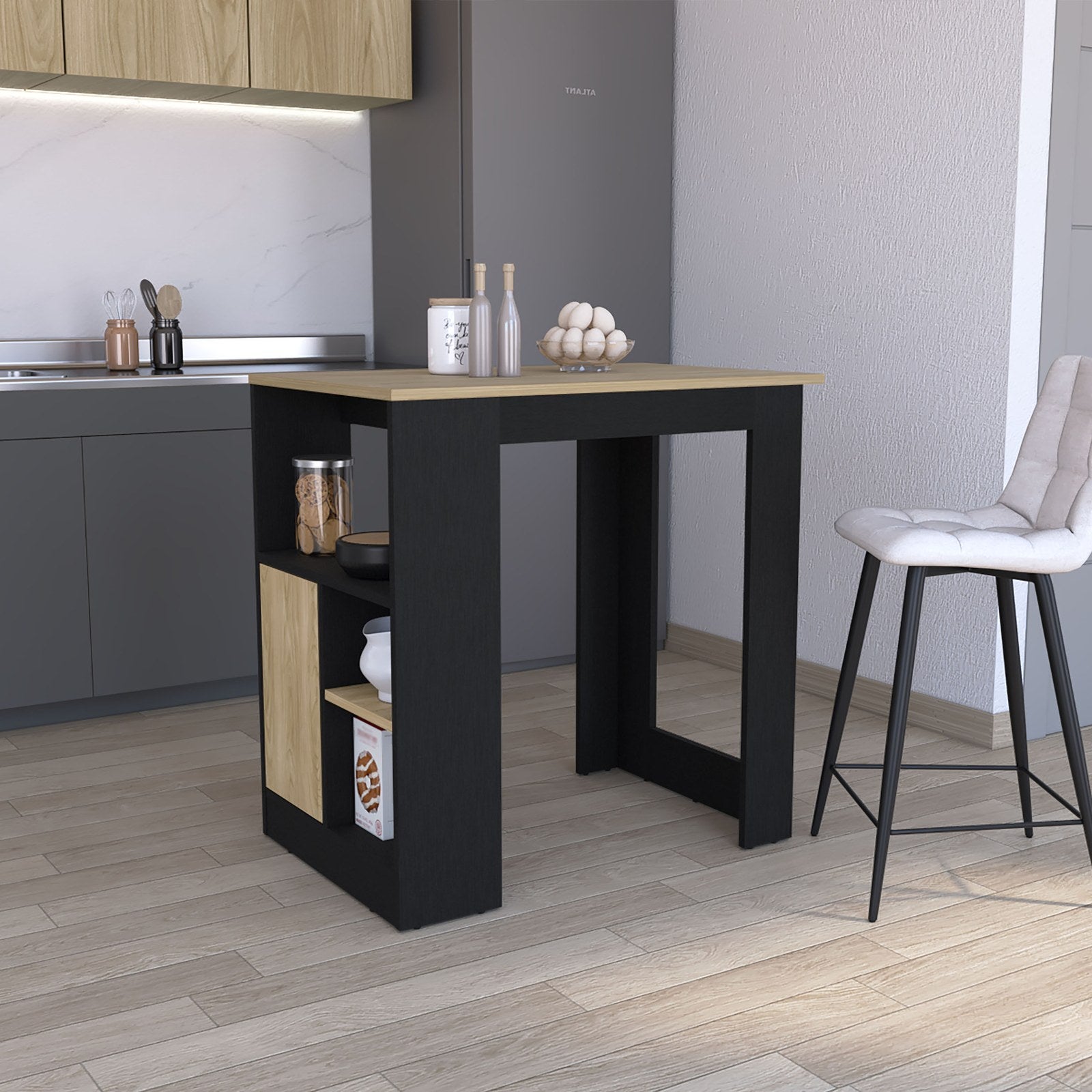 Tuhome Concept Isla De Cocina Stirling De 92 Cm, Wengué Y Fresno , Leroy Merlin