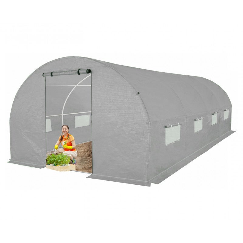 Tunel ogrodowy 4iQ Group 3x6m Szary Folia UV 25mm