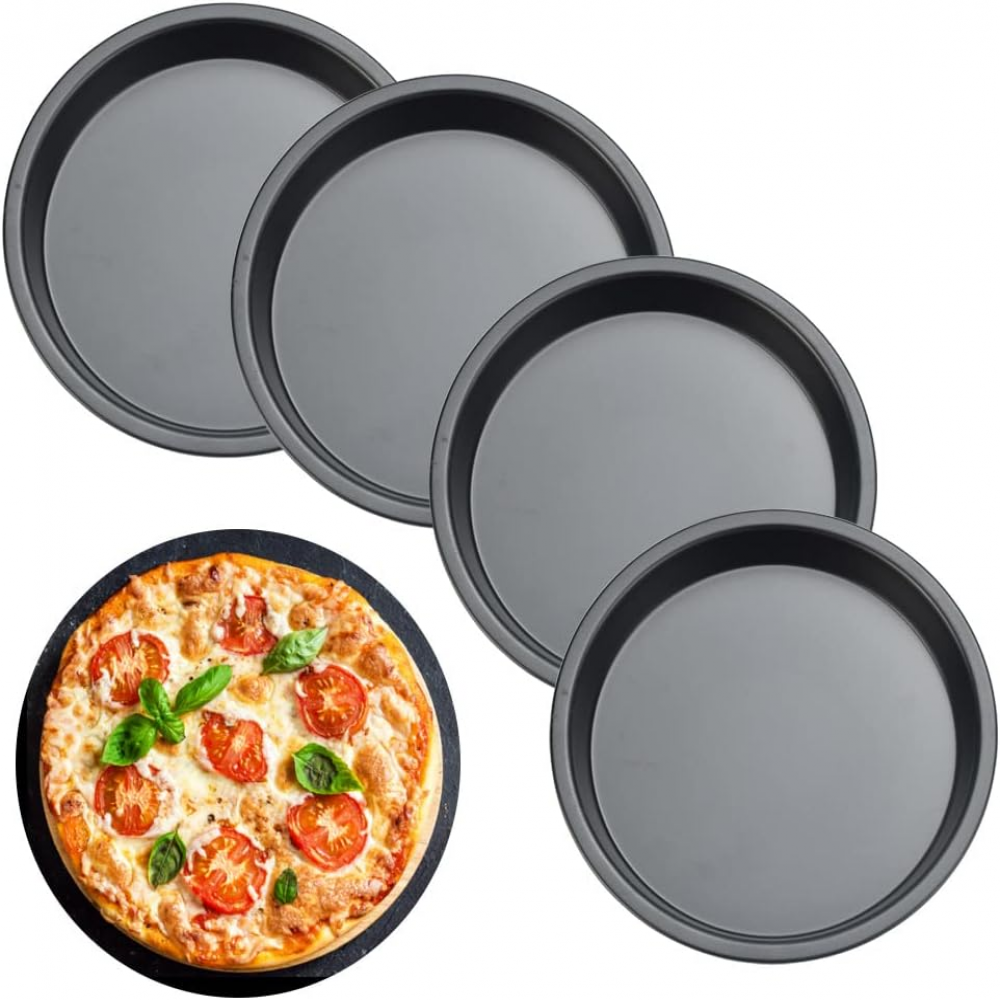 MUNGHOK 14 Stampi Per Torta Mini – 6,5 Cm – Acciaio Al Carbonio Antiaderente – Per Muffin, Torte, Quiche – Neri