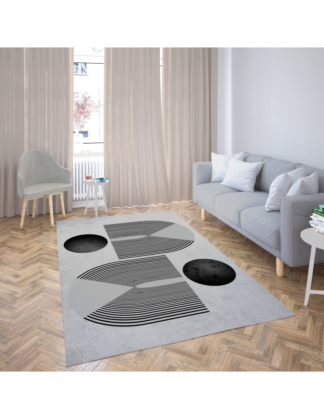Tapetes SEVENTIES CinzentoPreto - 160x230 - 3