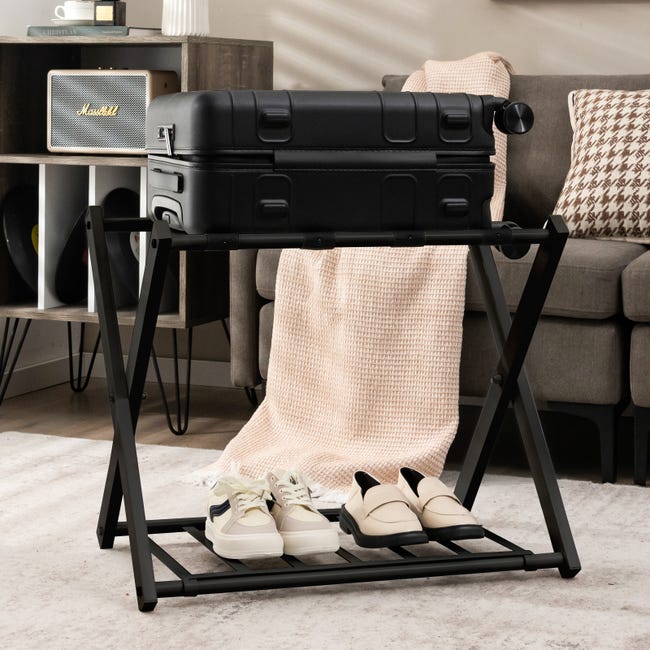 Portavaligie Pieghevole COSTWAY - 2 Ripiani, Carico 60kg, Per Hotel E Casa - Foto 11