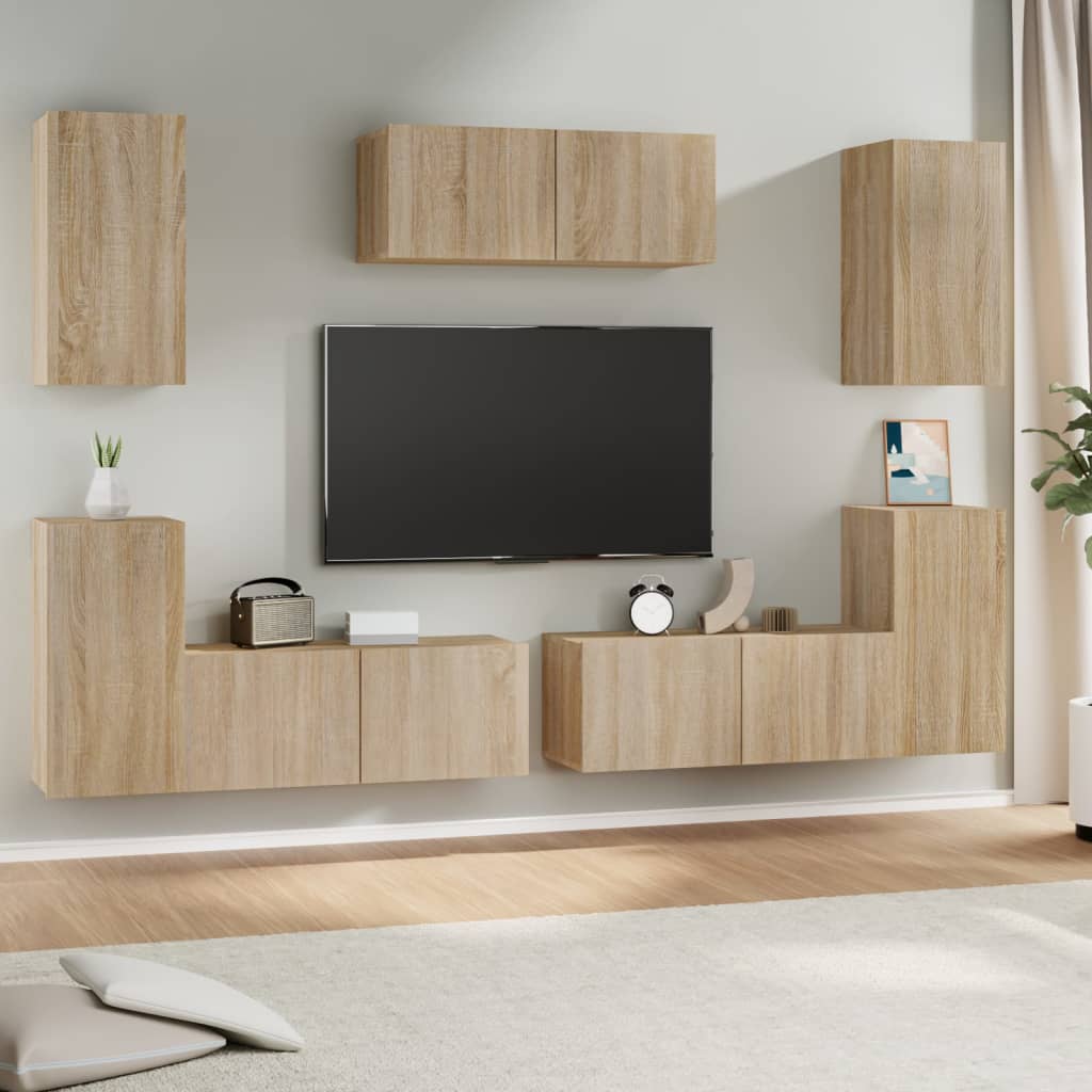 Ensemble De Meubles TV 7 Pcs Ch ne Sonoma Bois D ing nierie Leroy Merlin ensemble-de-meubles-tv-7-pcs-ch-ne-sonoma-bois-d-ing-nierie-leroy-merlin