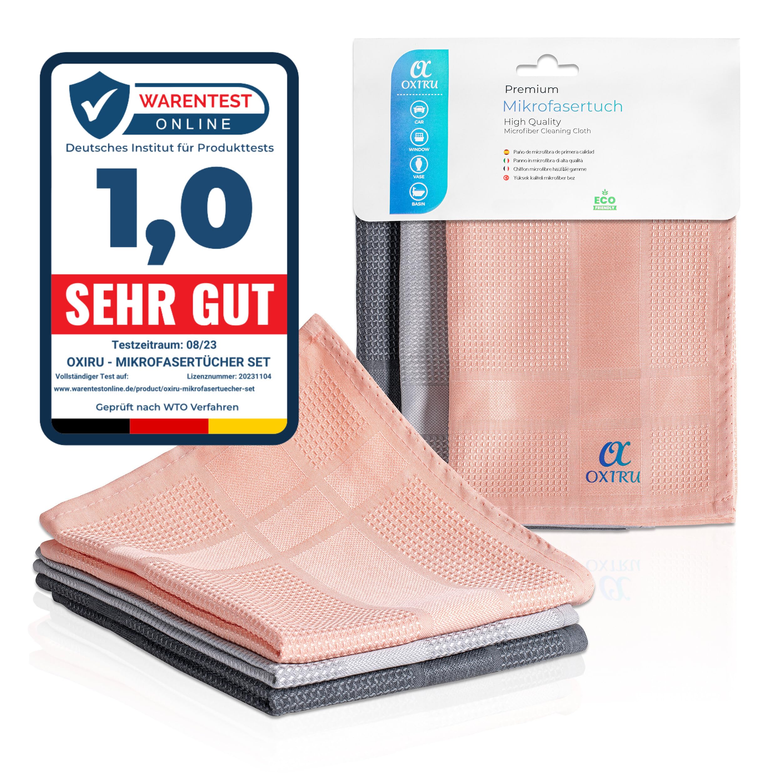 Confezione 10 Panni In Microfibra Rosa 40x40 Cm – Senza Pelucchi, Per Pulizia Auto, Casa, Vetri, Asciugatura, Stracci Multiuso - 5