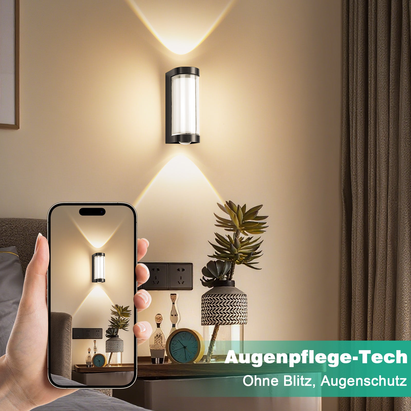 LOVHAUS Kinkiet LED Okrągły zewnętrzny, 7W Kinkiet do Łazienki IP65 do Wnętrz i na Zewnątrz, Ciepłe Światło 3000K - 4