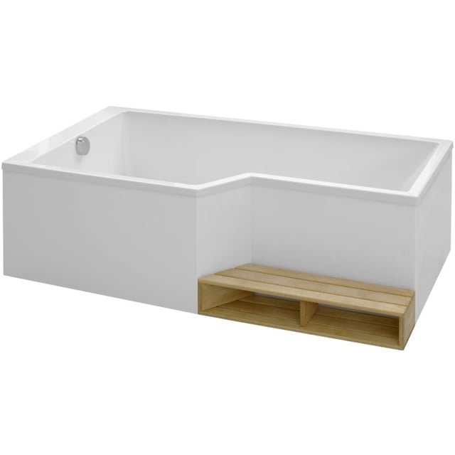 Baignoire bain douche 160 x 90 cm JACOB DELAFON Neo blanc mat gauche