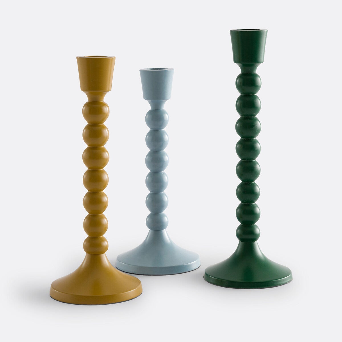 Lot De 3 Bougeoirs En Bois De Manguier Rustique Finition Noire - Décoration Centre De Table Pour Salon, Cheminée Et Intérieur