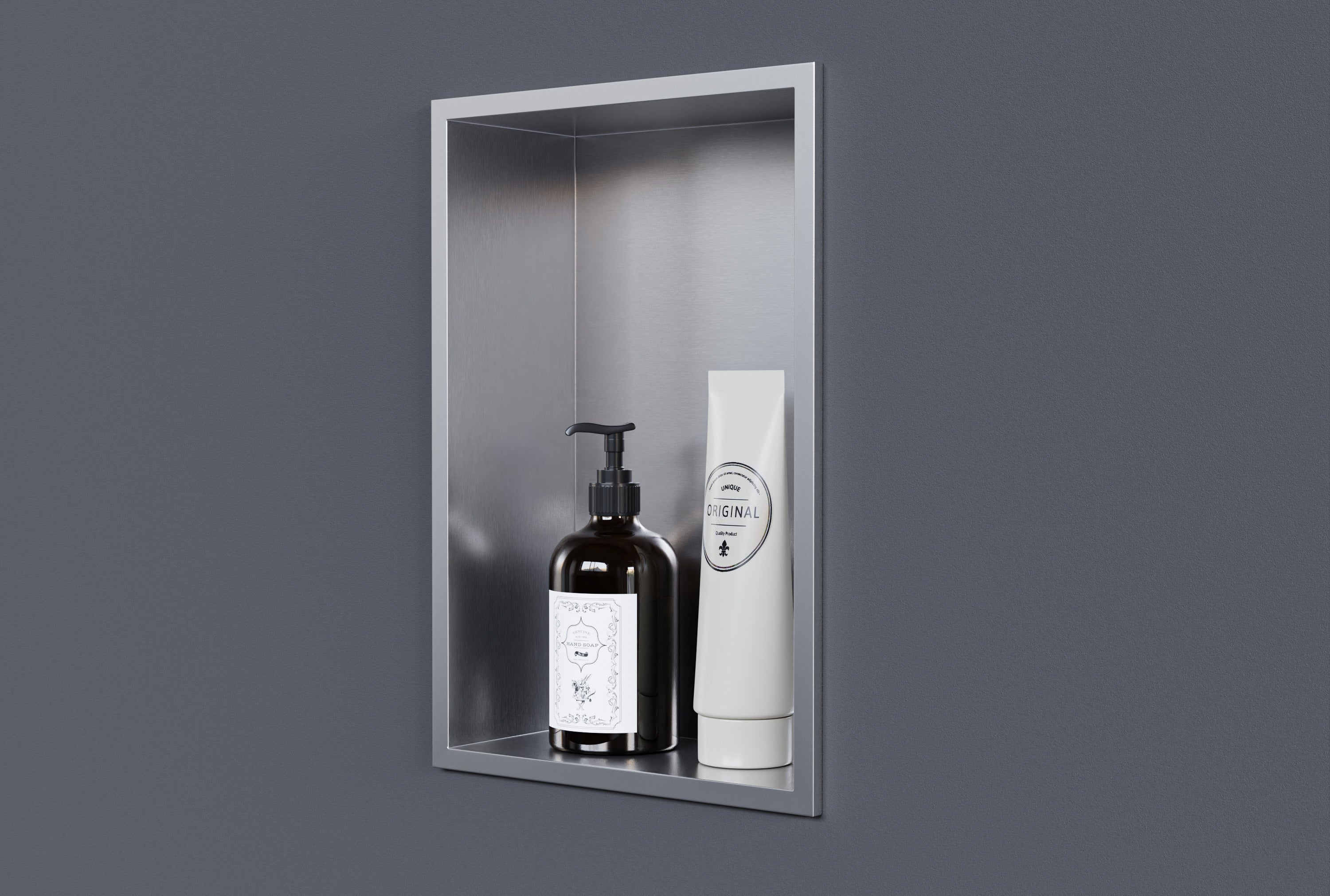 Bernstein - hornacina de ducha, estante empotrado ducha acero inoxidable - 20x30x10cm - nt203010x acero cepillado