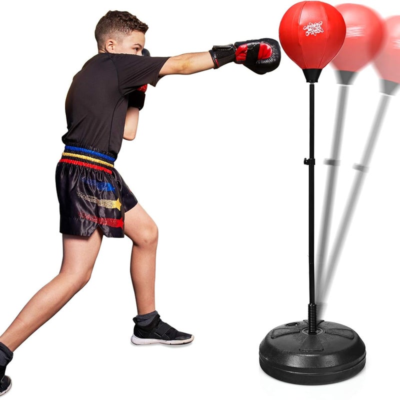 Worek Treningowy na Stojaku, Regulowana Wysokość, Stabilna Podstawa na Piasek lub Wodę, Odprężenie dla Dorosłych i Dzieci Powyżej 8 Lat (122–154 cm)