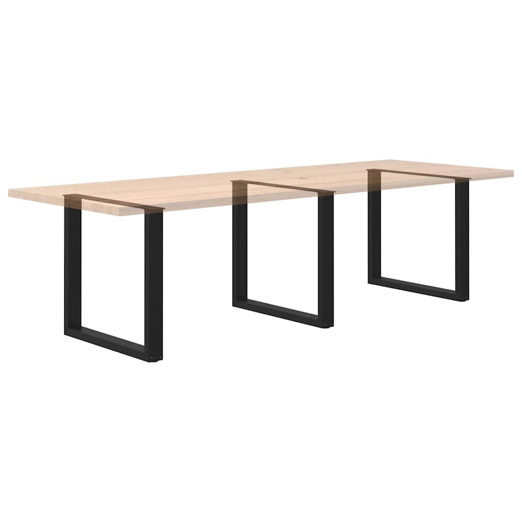 Pés para mesa de jantar em formato de U, 3 peças, preto, 90x(72-73) cm, aço vidaXL - 8