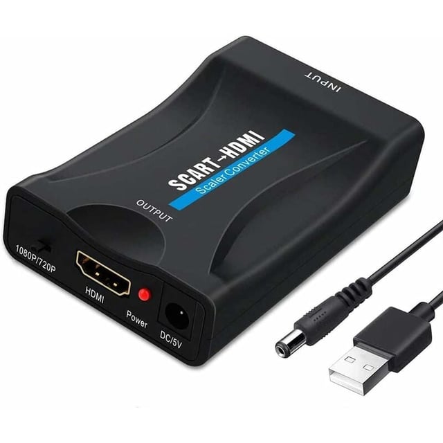 Adaptateur convertisseur péritel vers HDMI, convertisseur audio vidéo prise en charge HDMI 720p/1080p pour lecteur DVD vers TV,8.5*5.5*2.3cm