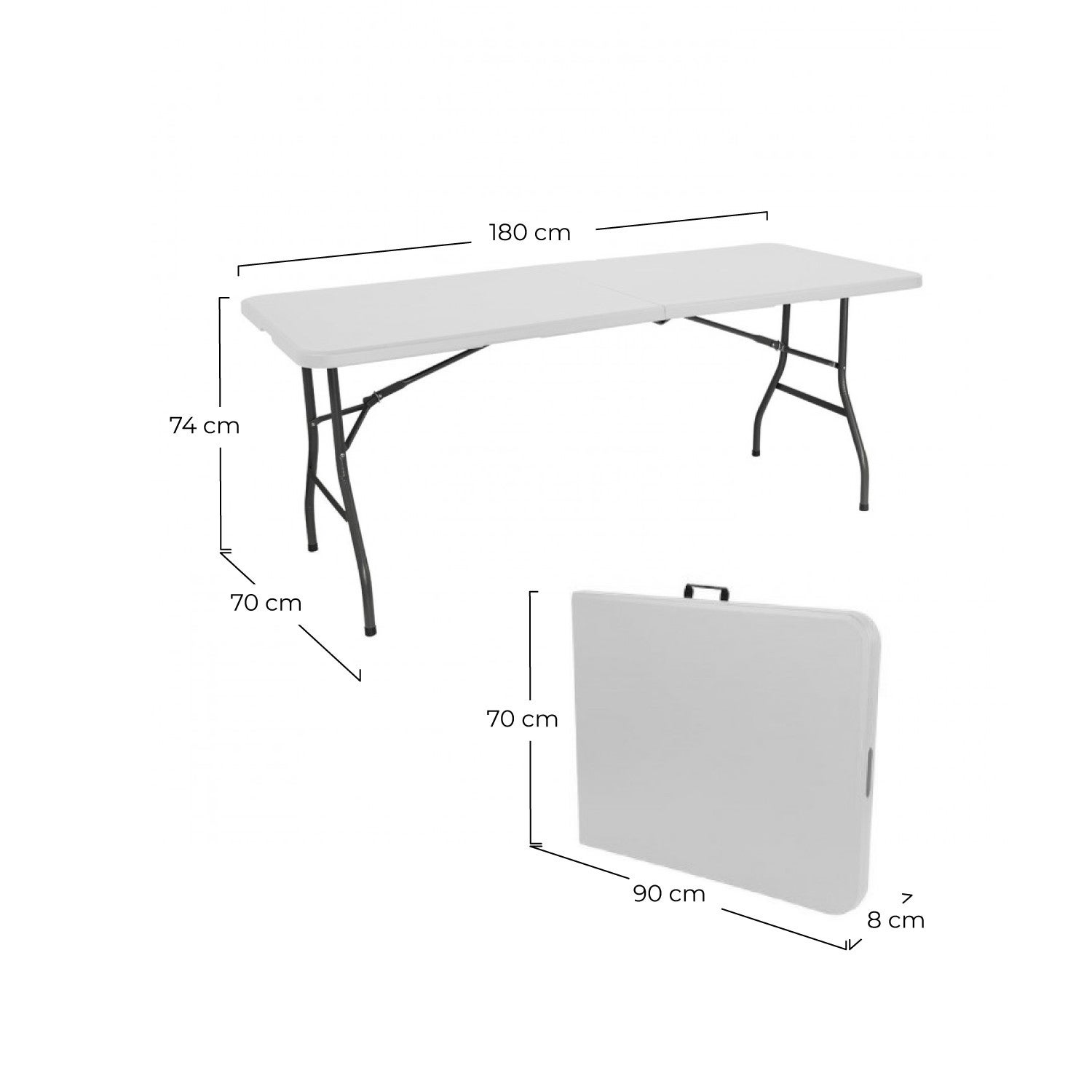 Pack de 2 Tables Pliantes 180cm Rectangulaire Restauration O91 - 6