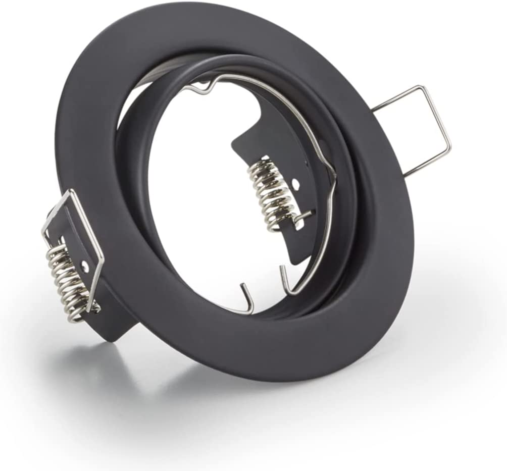 Oprawa sufitowa wpuszczana podtynkowa Jura czarna 1xGU10x15W okrągła ruchoma IP20 wym: 8,3 x 8,3 cm metal Trio