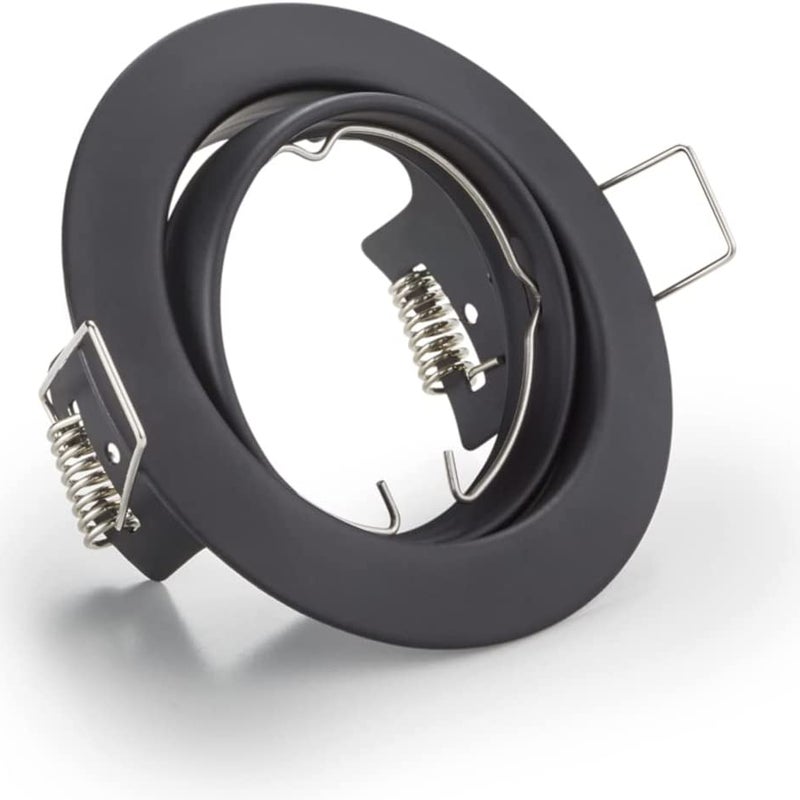 Oprawa sufitowa wpuszczana podtynkowa Jura czarna 1xGU10x15W okrągła ruchoma IP20 wym: 8,3 x 8,3 cm metal Trio