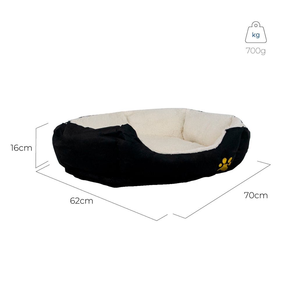 Mobiclinic, Cama para cães, Pluto, Cama para cães média, Macia, Cama para gatos, Base antiderrapante, Tamanho L, Preto e bege, Preto e bege - 3